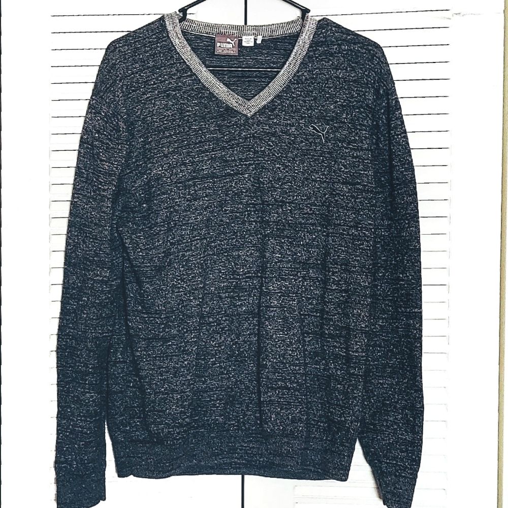 PUMA gray V neck sweater